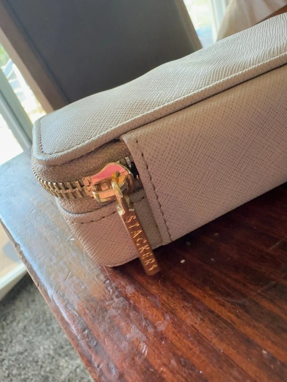 Stackers Cream Compact Jewelry Travel Case with Zip